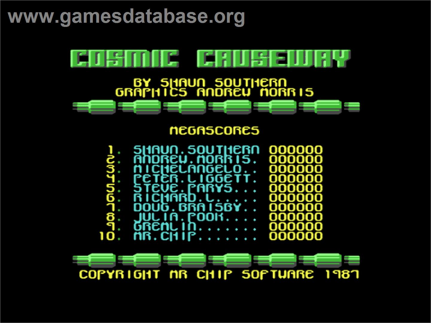 Cosmic Causeway: Trailblazer II - Commodore 64 - Artwork - Title Screen