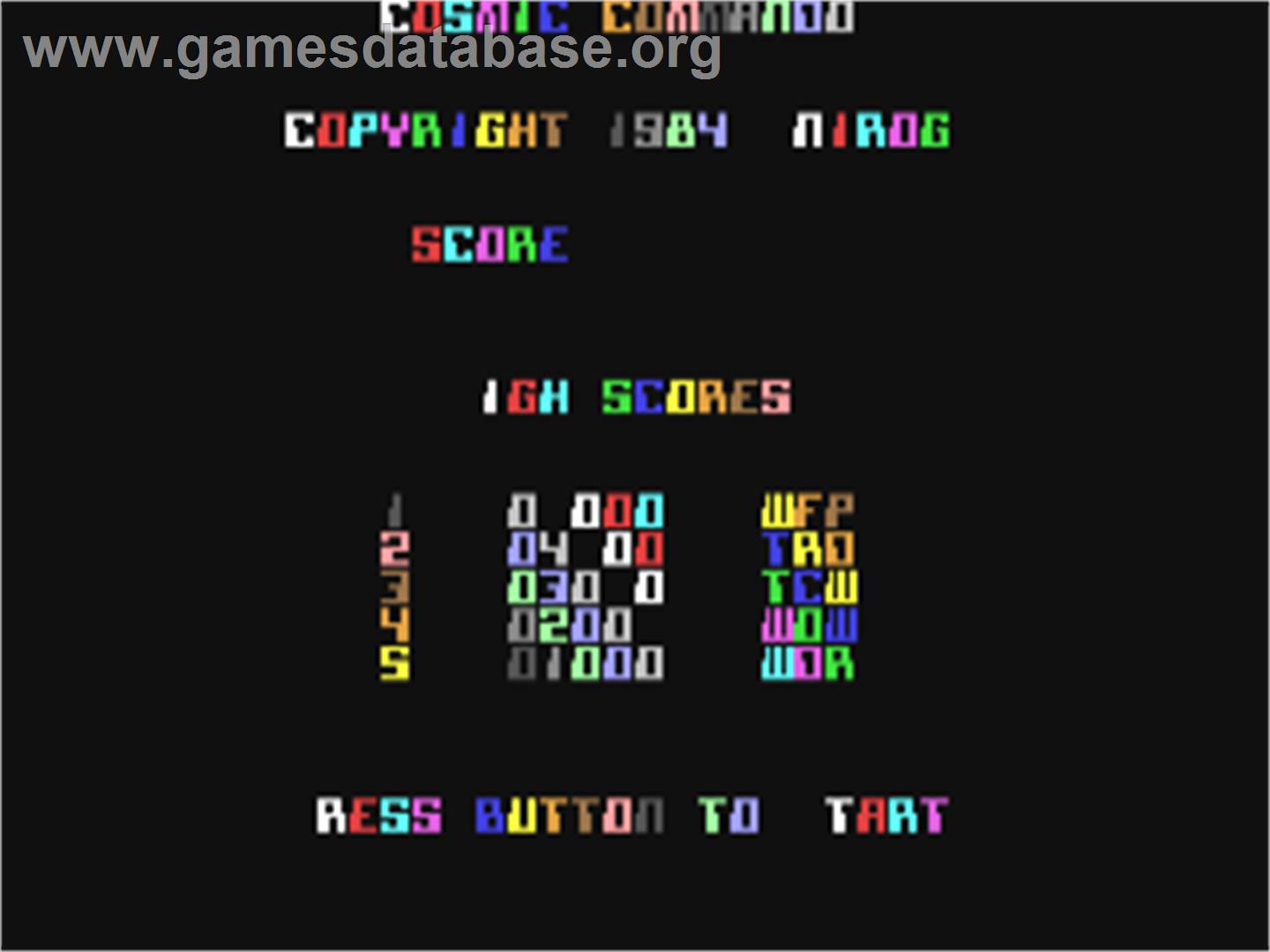 Cosmic Commando - Commodore 64 - Artwork - Title Screen