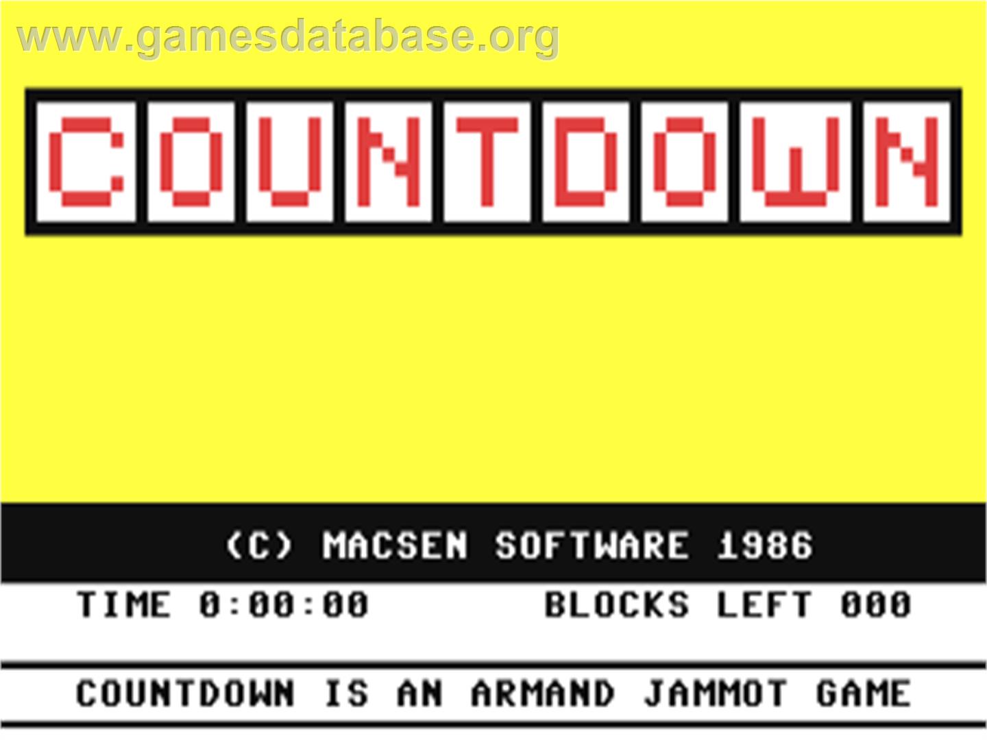 Countdown - Commodore 64 - Artwork - Title Screen