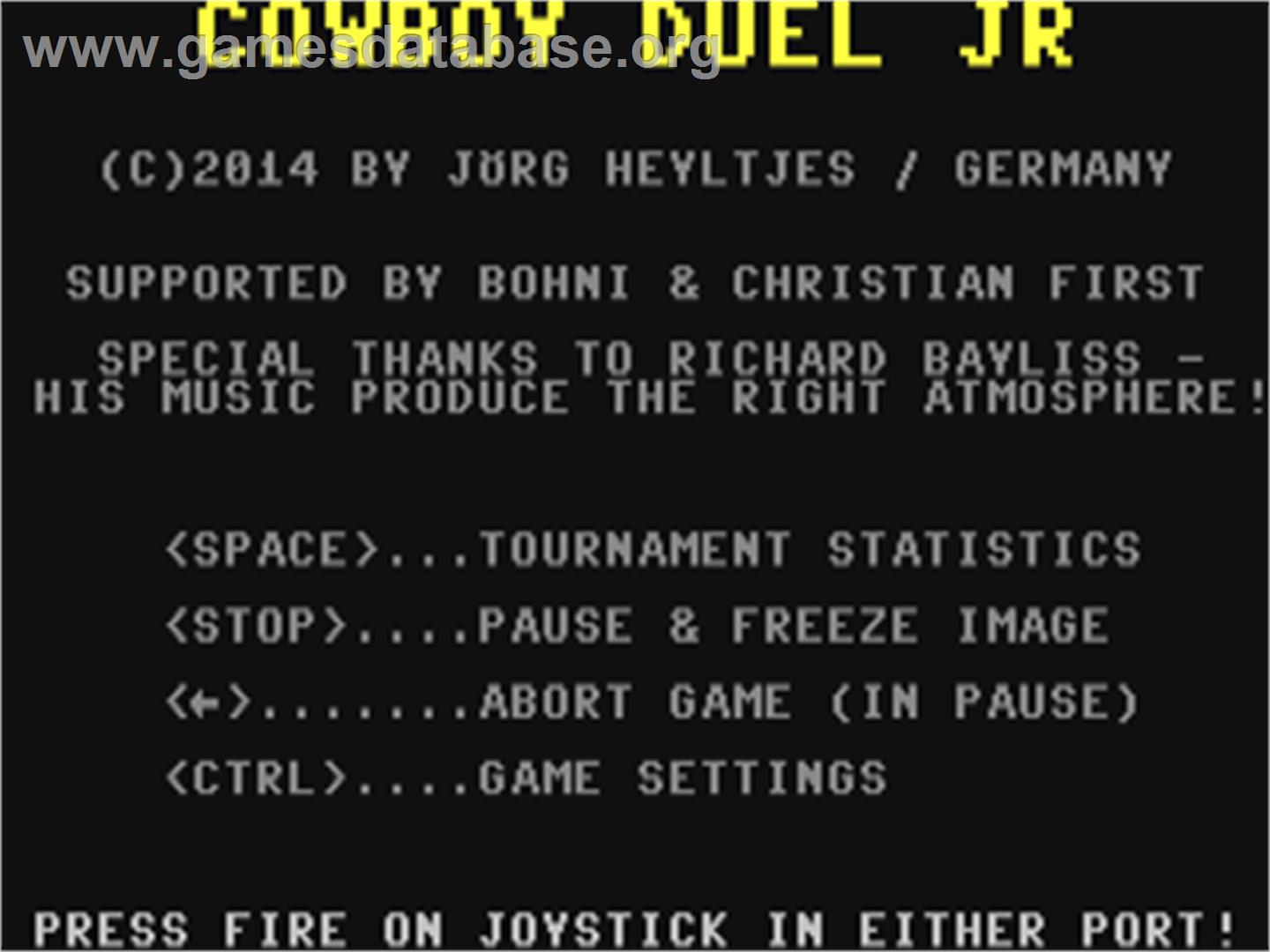 Cowboy Duel Junior - Live Your Dream ...again! - Commodore 64 - Artwork - Title Screen