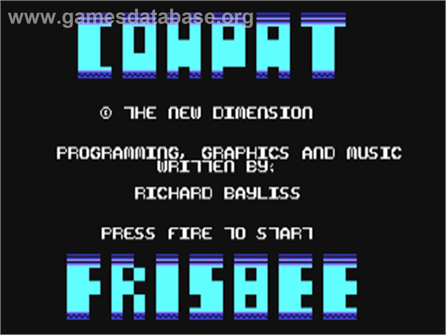 Cowpat Frisbee - Commodore 64 - Artwork - Title Screen