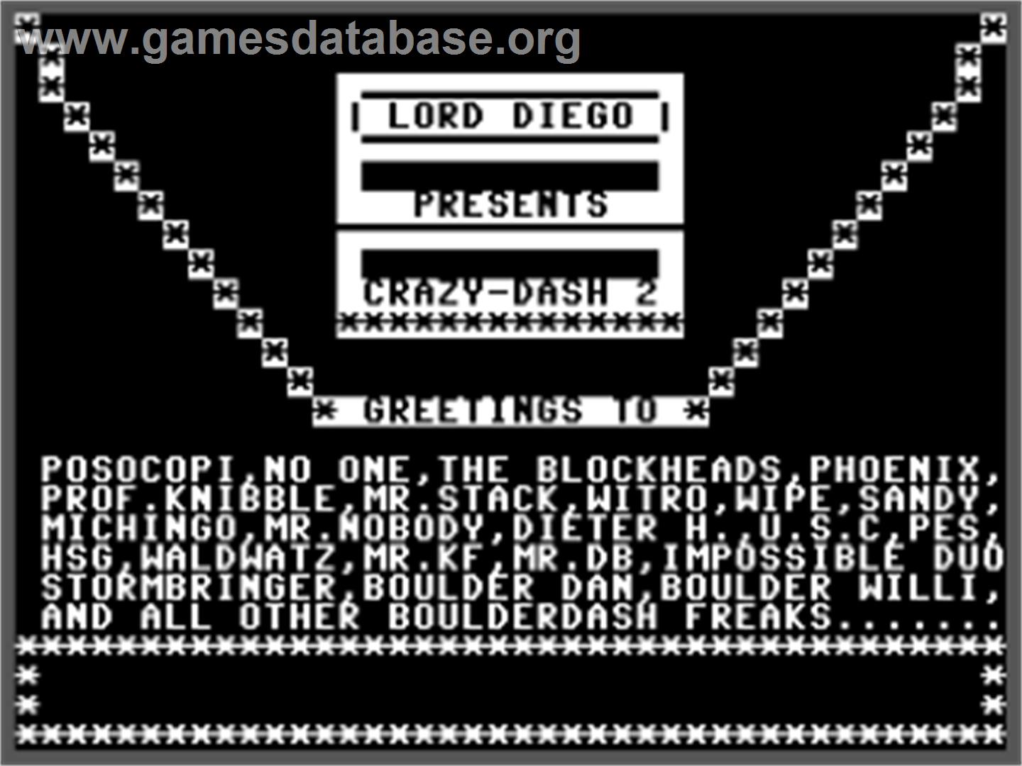 Crazy-dash 2 - Commodore 64 - Artwork - Title Screen