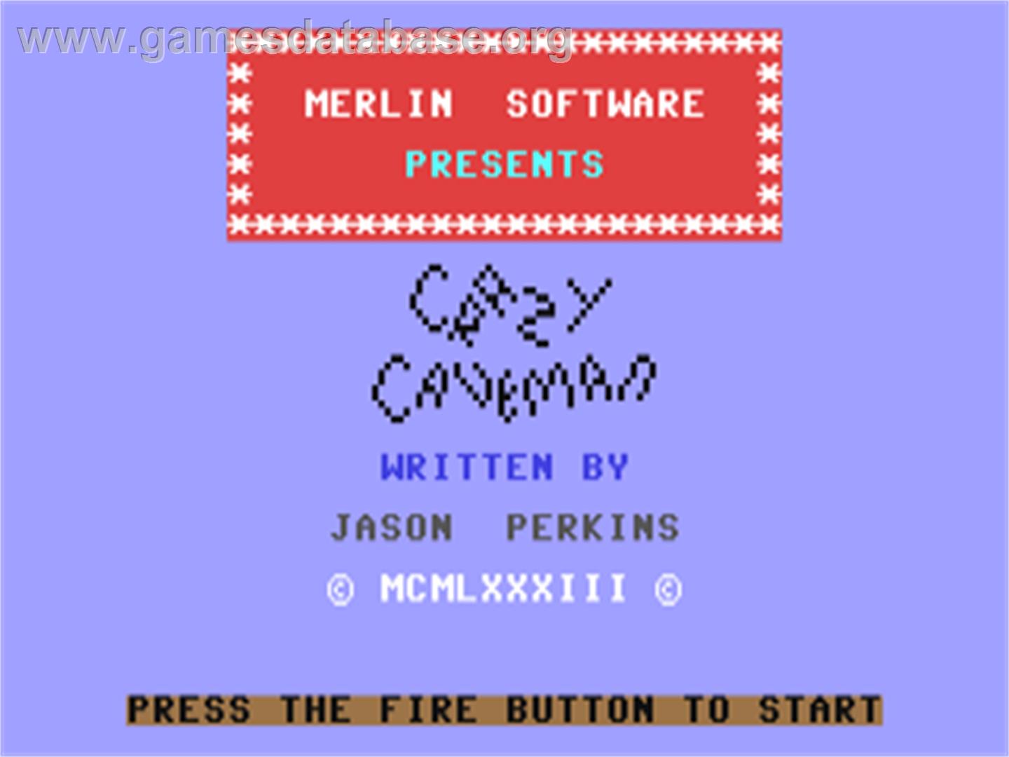Crazy Caveman - Commodore 64 - Artwork - Title Screen