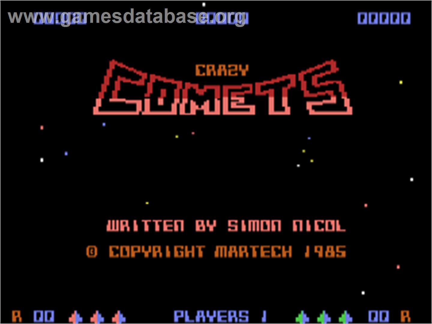Crazy Comets - Commodore 64 - Artwork - Title Screen