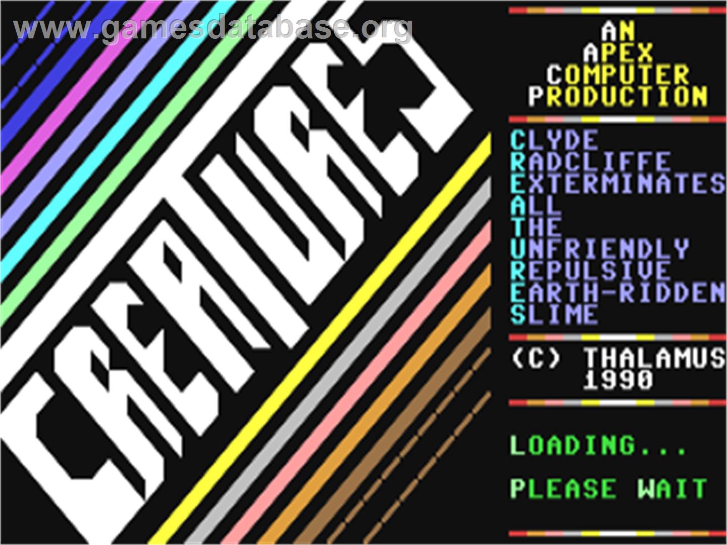 Creatures - Commodore 64 - Artwork - Title Screen
