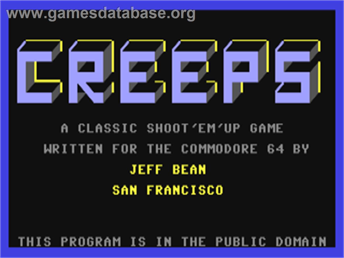 Creeps - Commodore 64 - Artwork - Title Screen