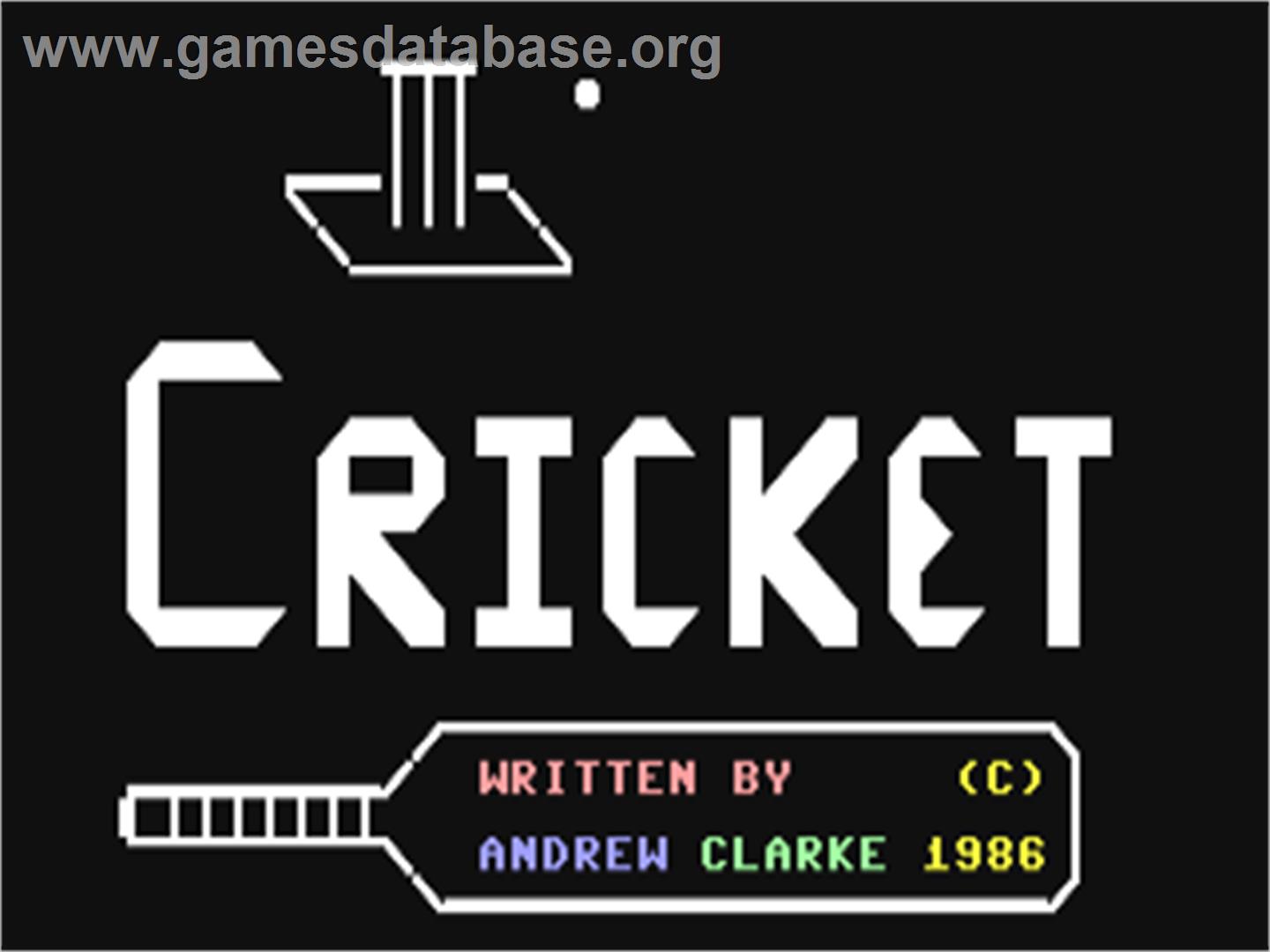 Cricket - Commodore 64 - Artwork - Title Screen
