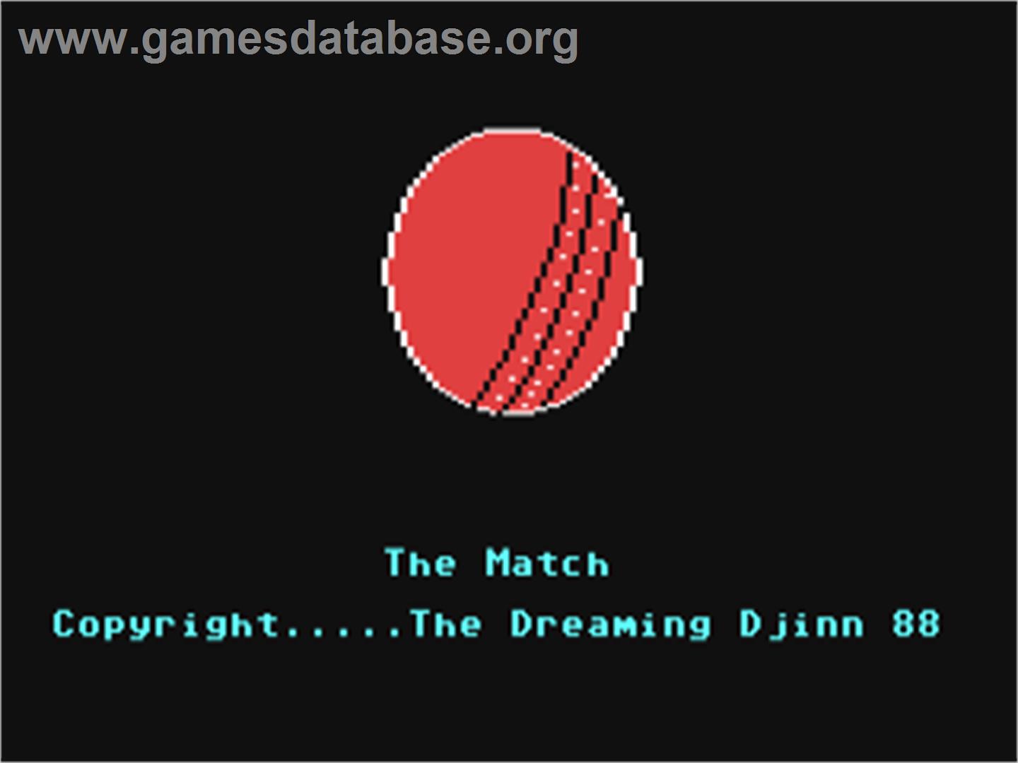 Cricket Crazy - Commodore 64 - Artwork - Title Screen