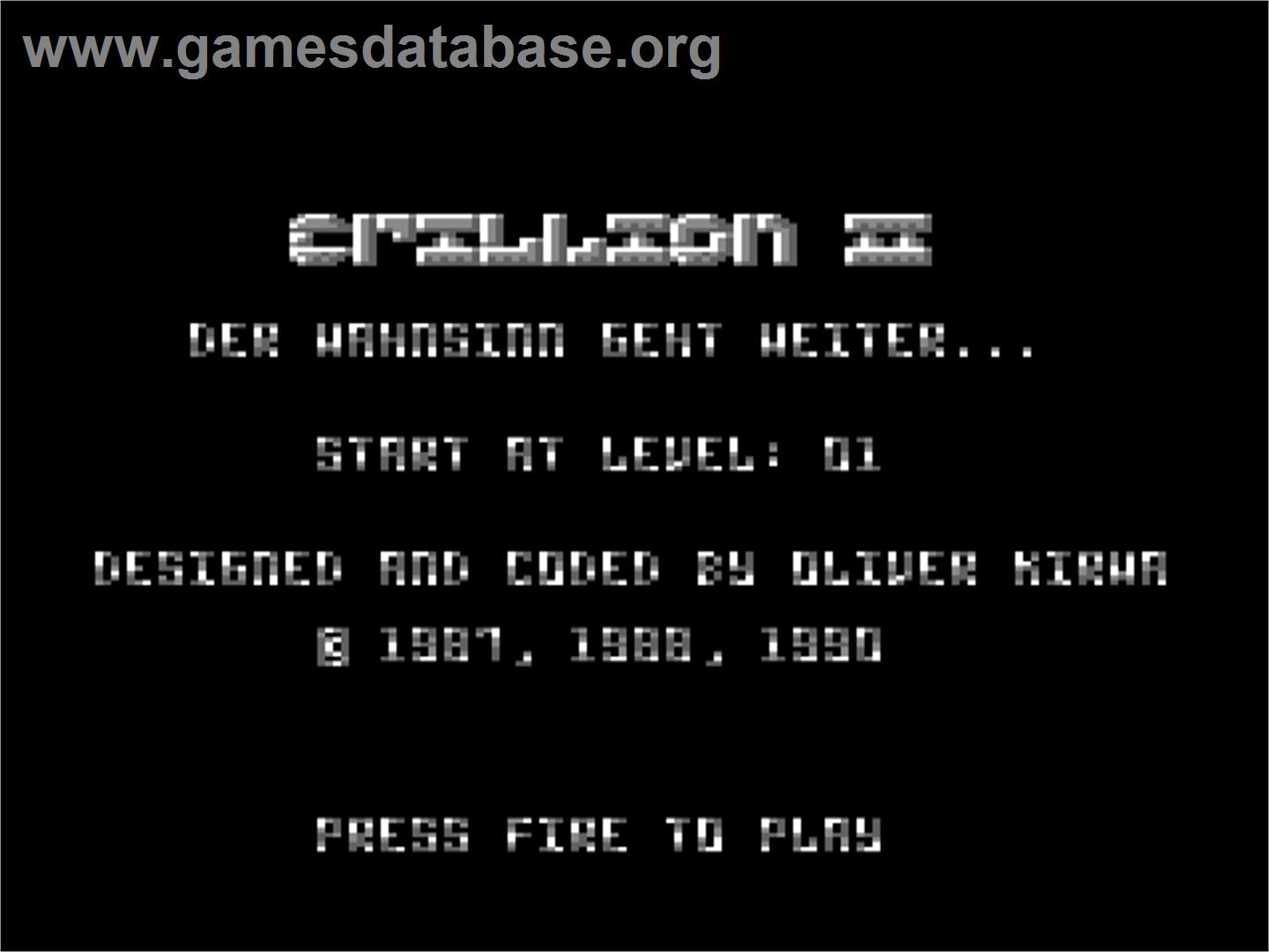 Crillion 2 - Commodore 64 - Artwork - Title Screen