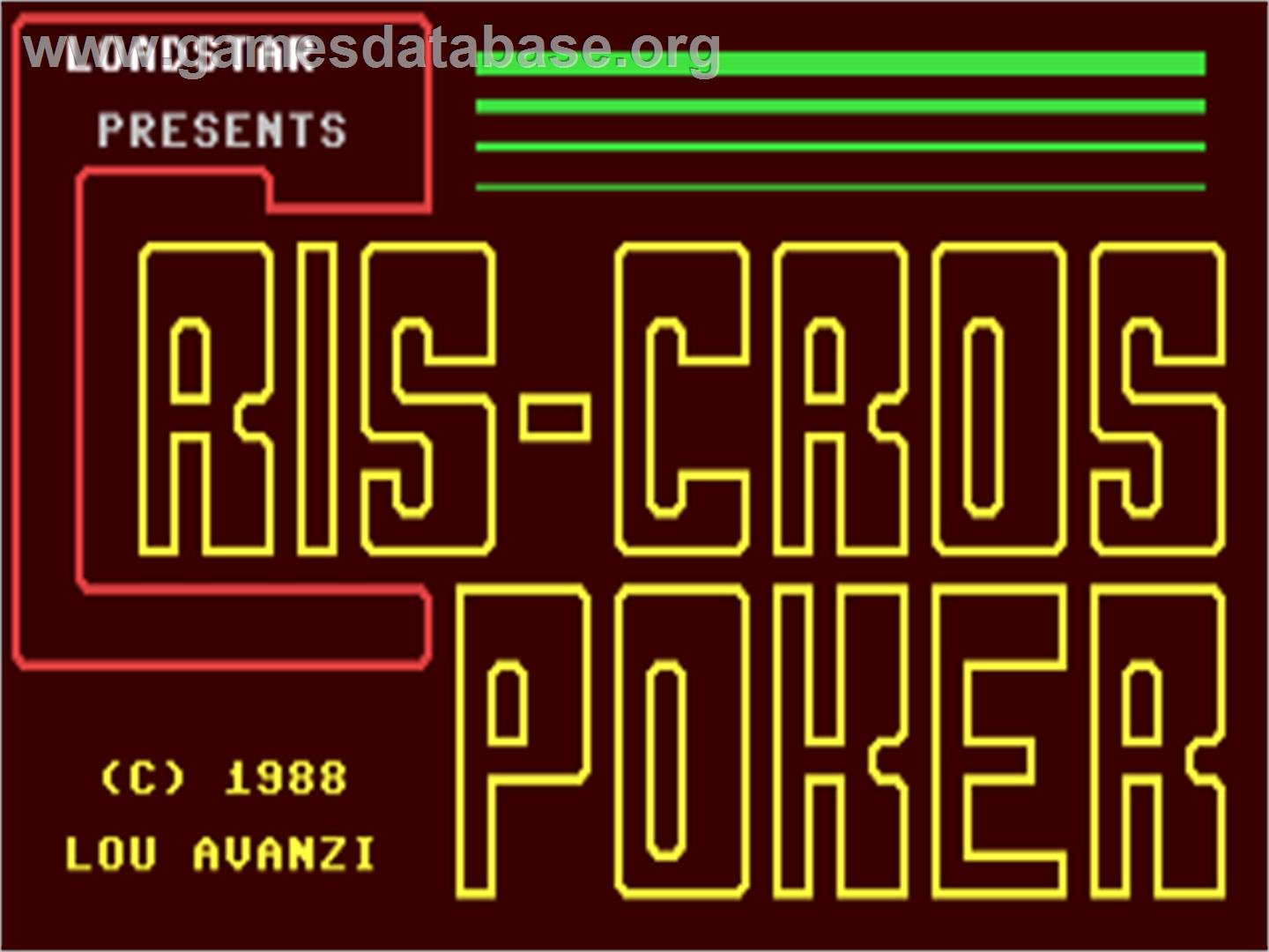 Cris-cros Poker - Commodore 64 - Artwork - Title Screen