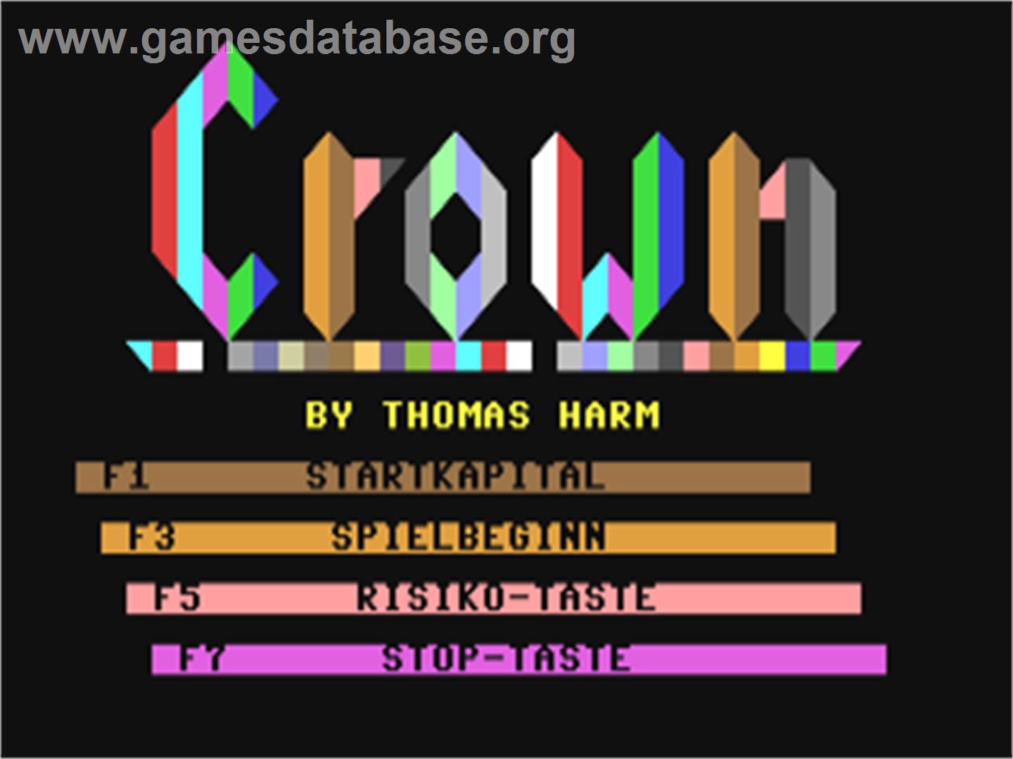 Crown (Data Becker) - Commodore 64 - Artwork - Title Screen