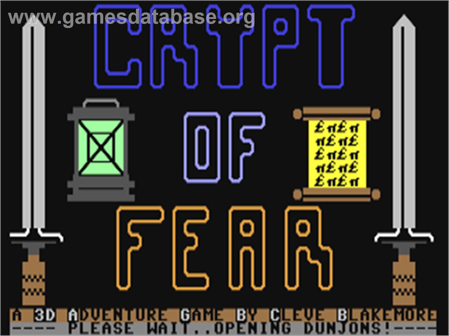 Crypt Of Fear - Commodore 64 - Artwork - Title Screen