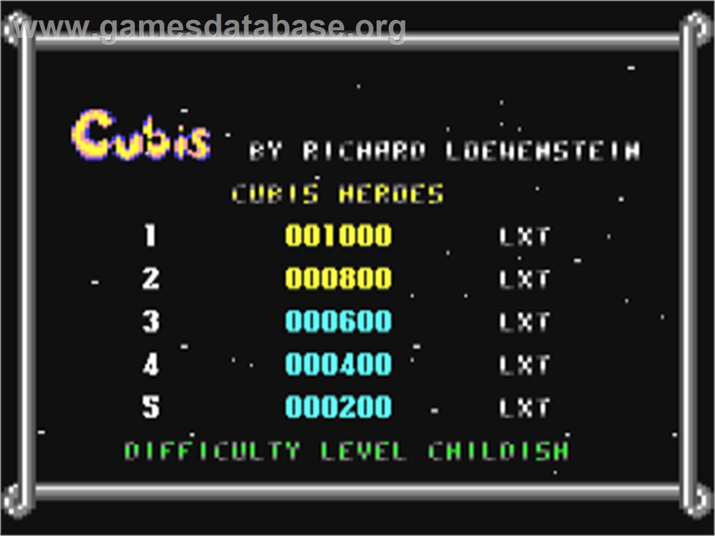 Cubis - Commodore 64 - Artwork - Title Screen