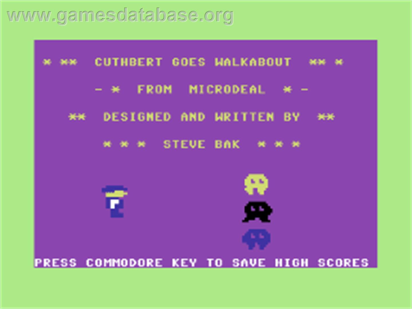Cuthbert Goes Walkabout - Commodore 64 - Artwork - Title Screen