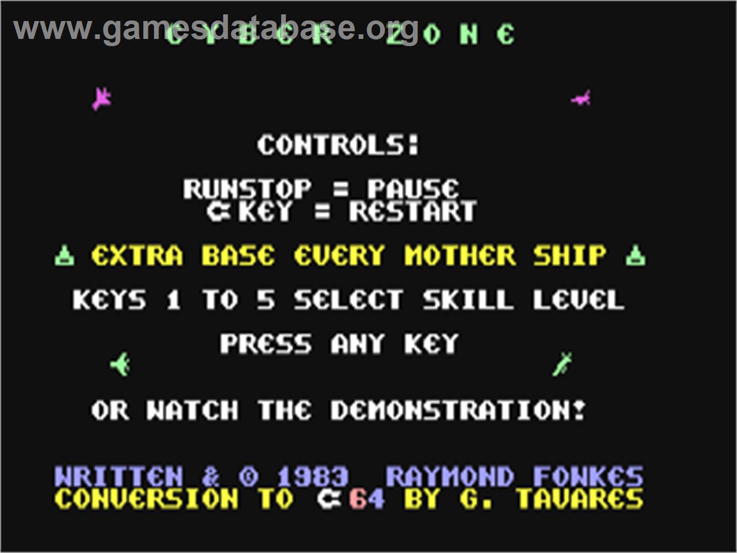 Cyberzone - Commodore 64 - Artwork - Title Screen