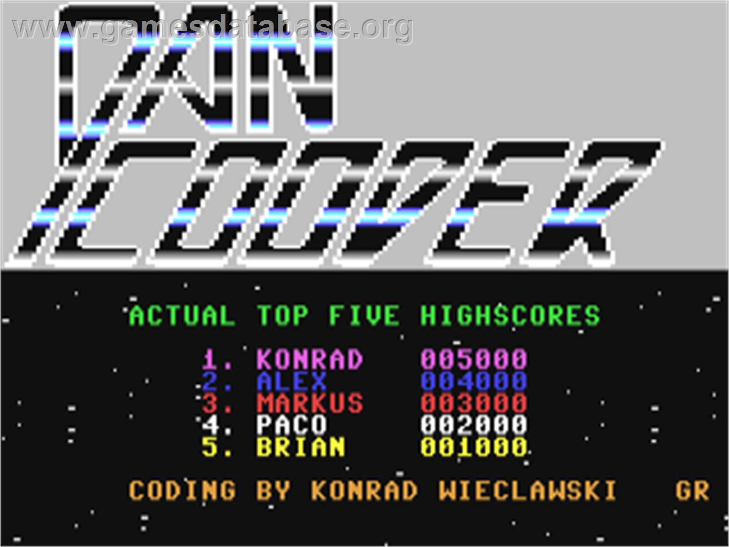 Dan Cooper - Commodore 64 - Artwork - Title Screen