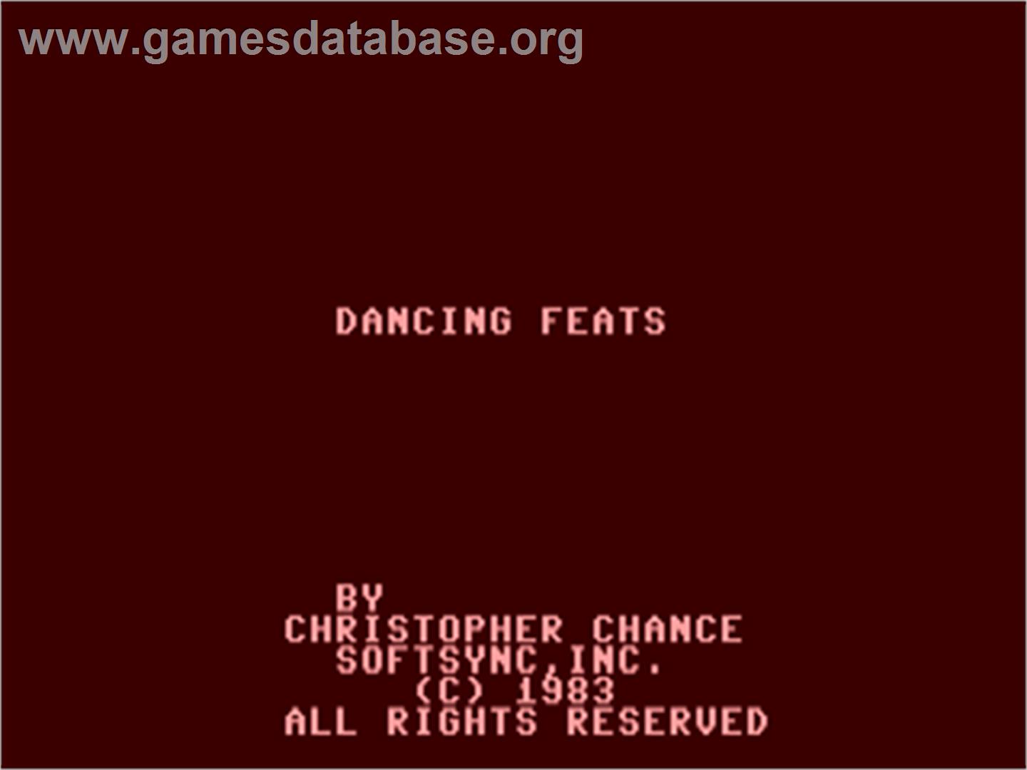 Dancing Feats - Commodore 64 - Artwork - Title Screen