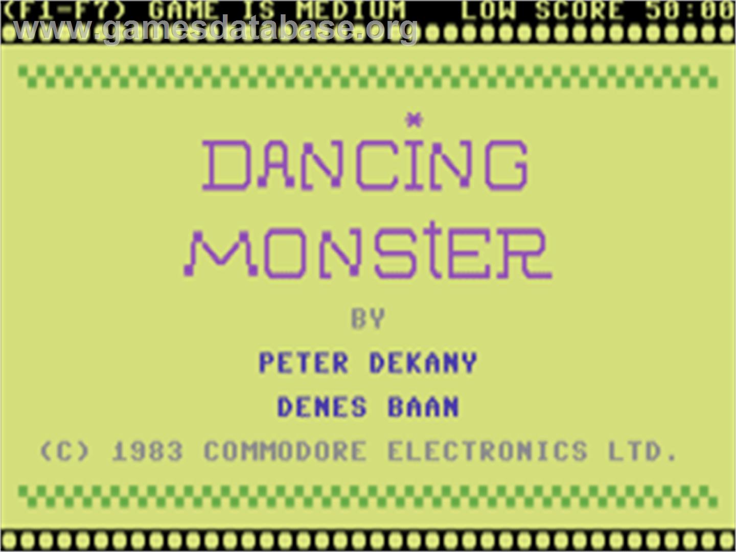 Dancing Monster - Commodore 64 - Artwork - Title Screen