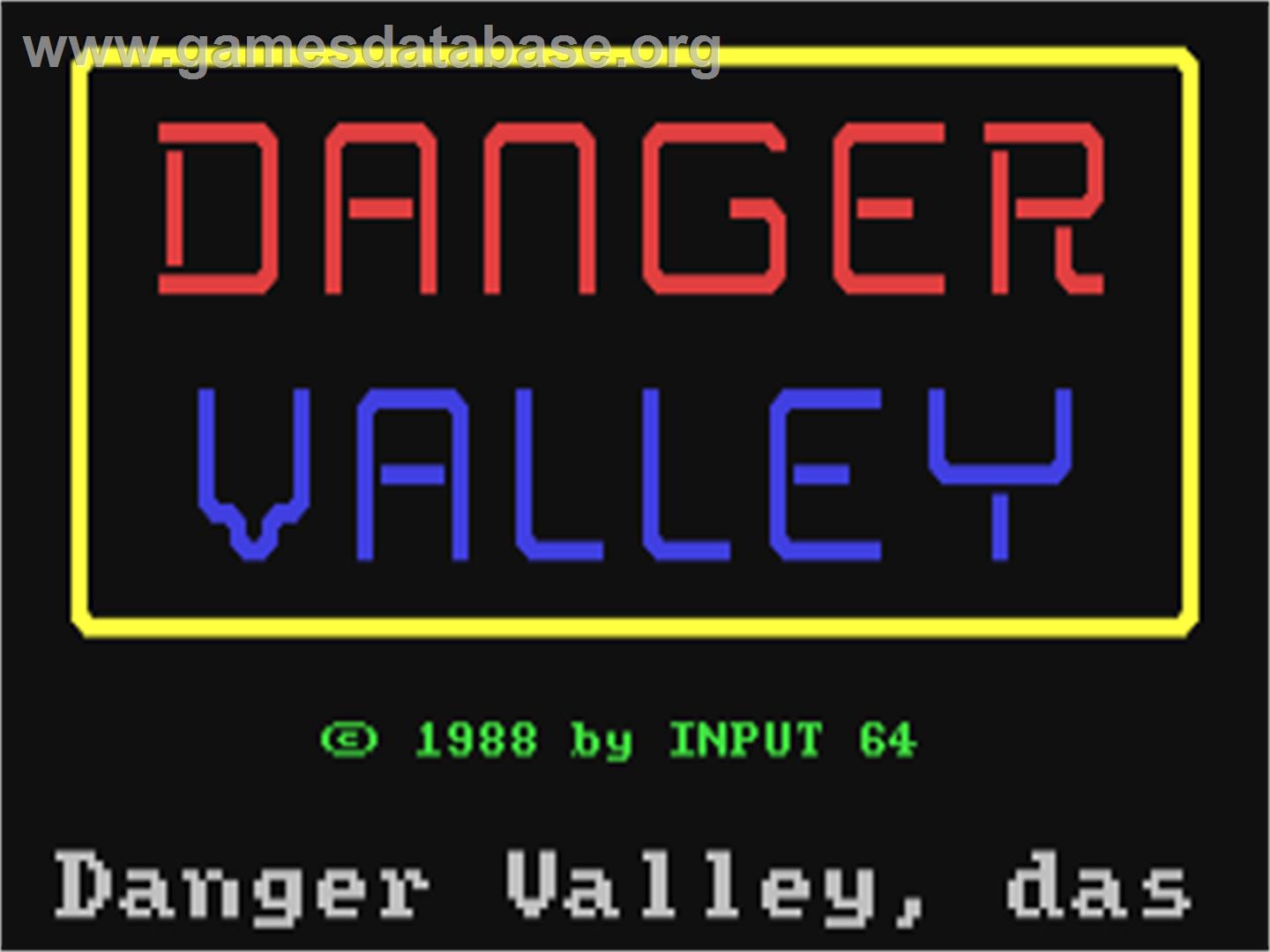 Danger Valley - Commodore 64 - Artwork - Title Screen