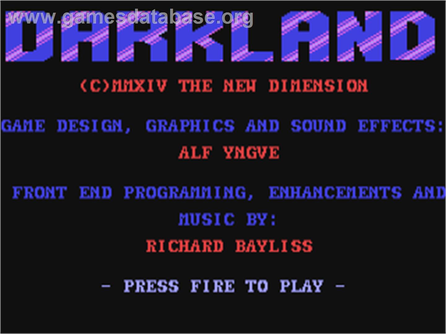 Darkland - Commodore 64 - Artwork - Title Screen