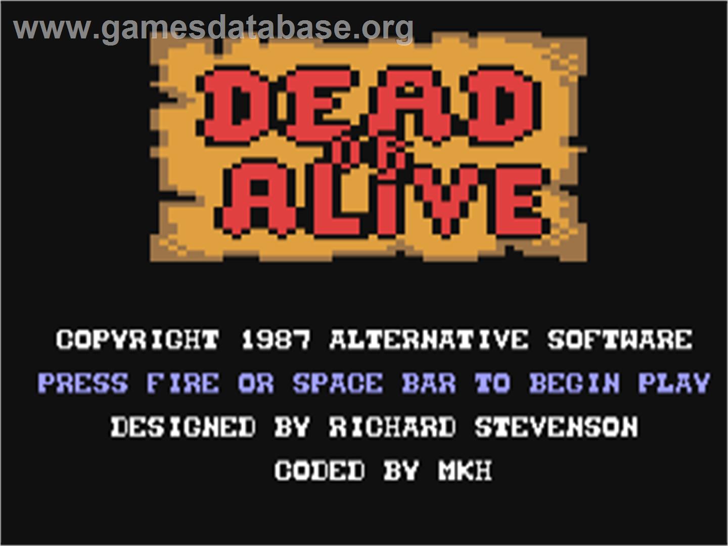 Dead or Alive - Commodore 64 - Artwork - Title Screen