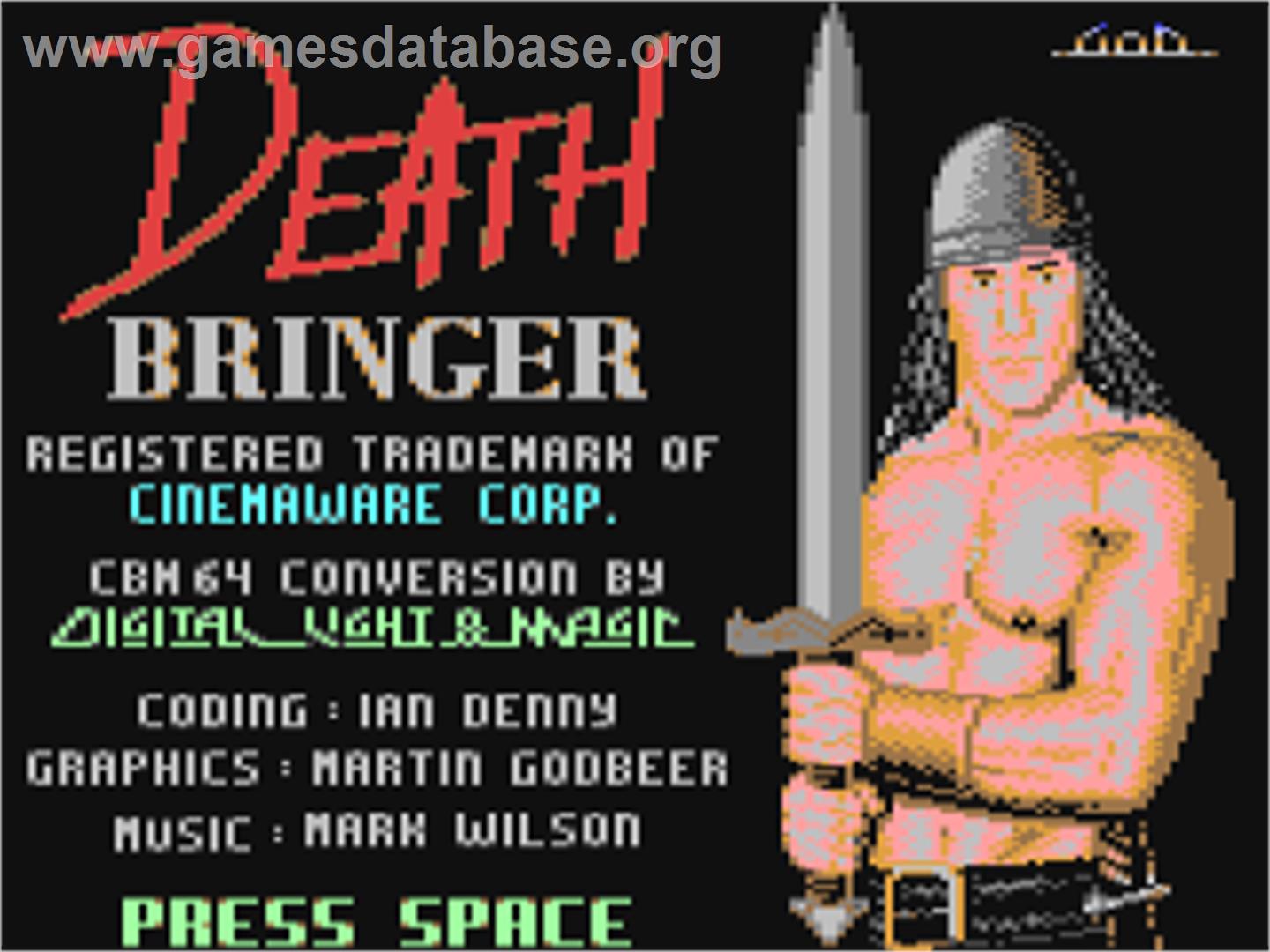 Death Bringer - Commodore 64 - Artwork - Title Screen