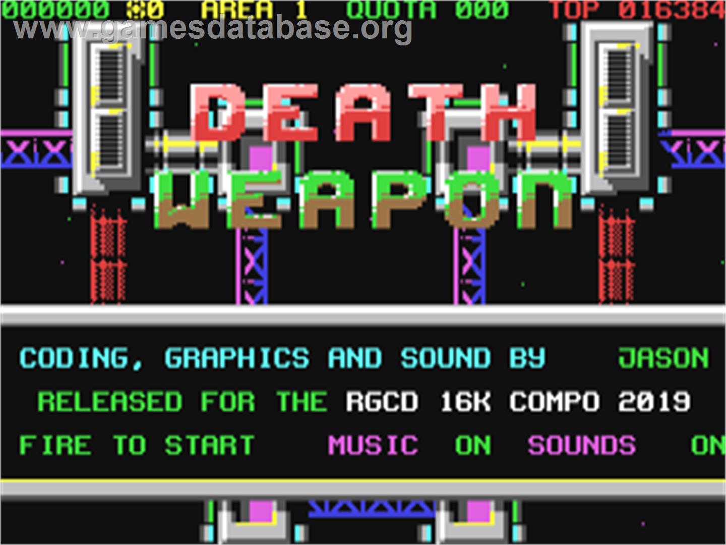 Death Weapon - Commodore 64 - Artwork - Title Screen