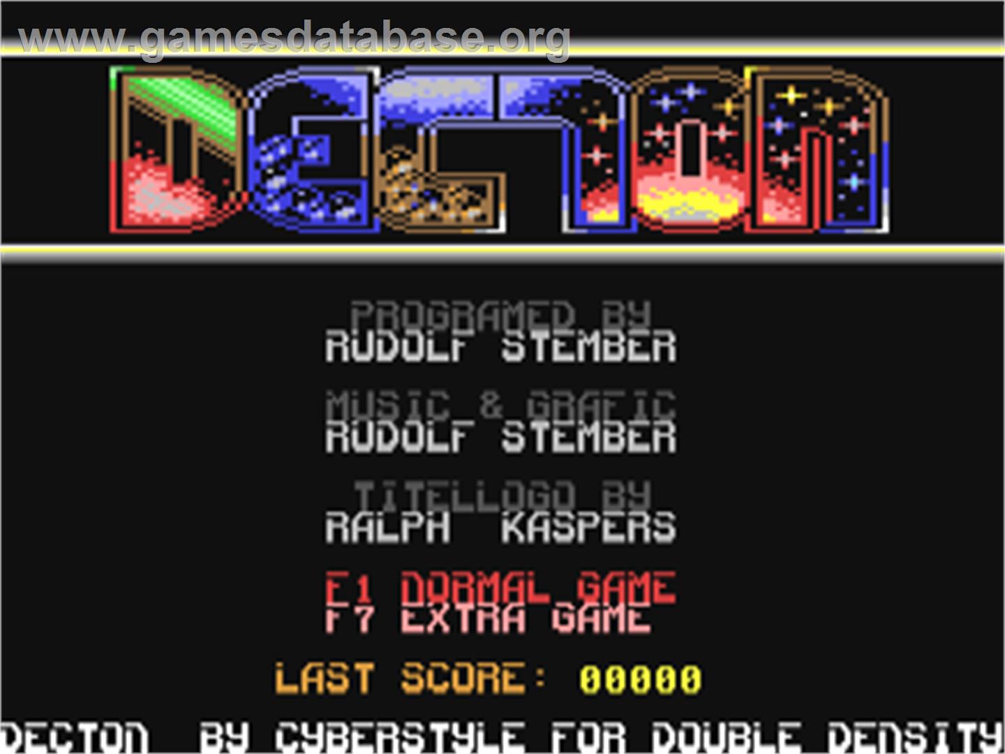 Decton - Commodore 64 - Artwork - Title Screen