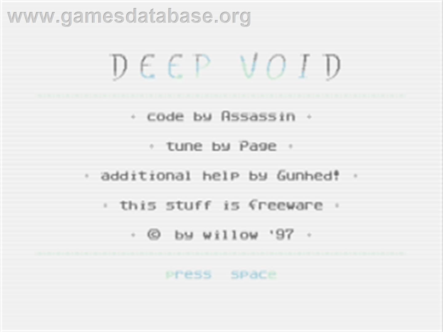 Deep Void - Commodore 64 - Artwork - Title Screen