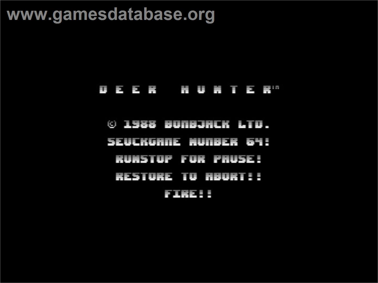 Deer Hunter - Commodore 64 - Artwork - Title Screen