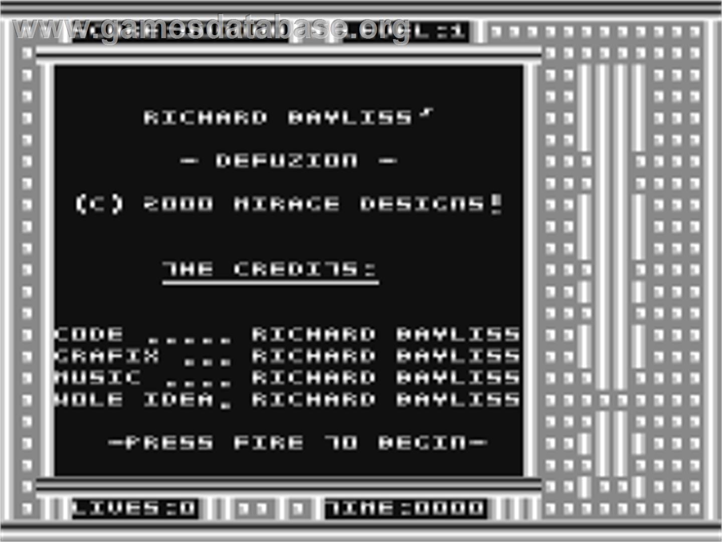 Defuzion - Commodore 64 - Artwork - Title Screen