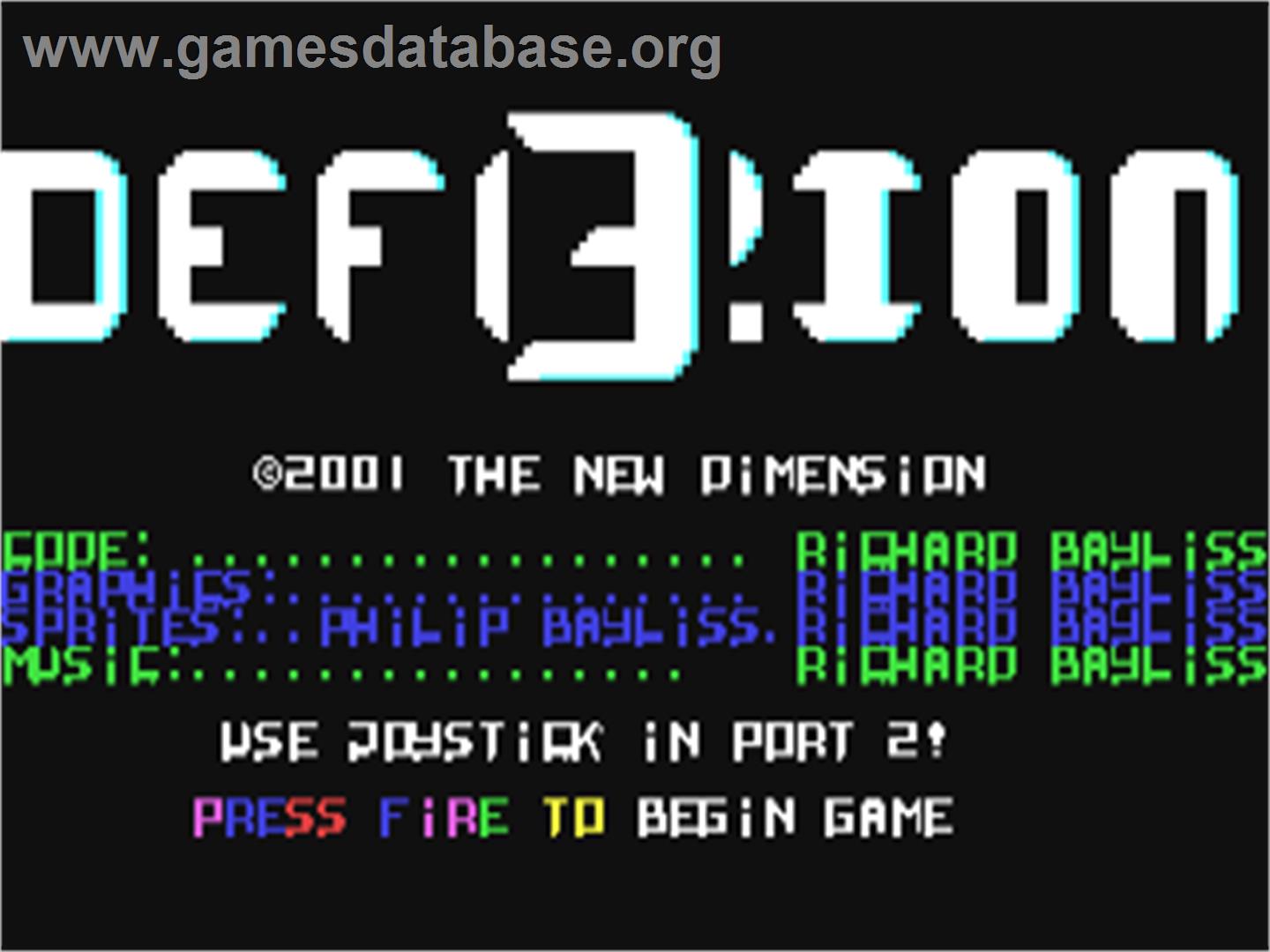 Defuzion 3 - Commodore 64 - Artwork - Title Screen