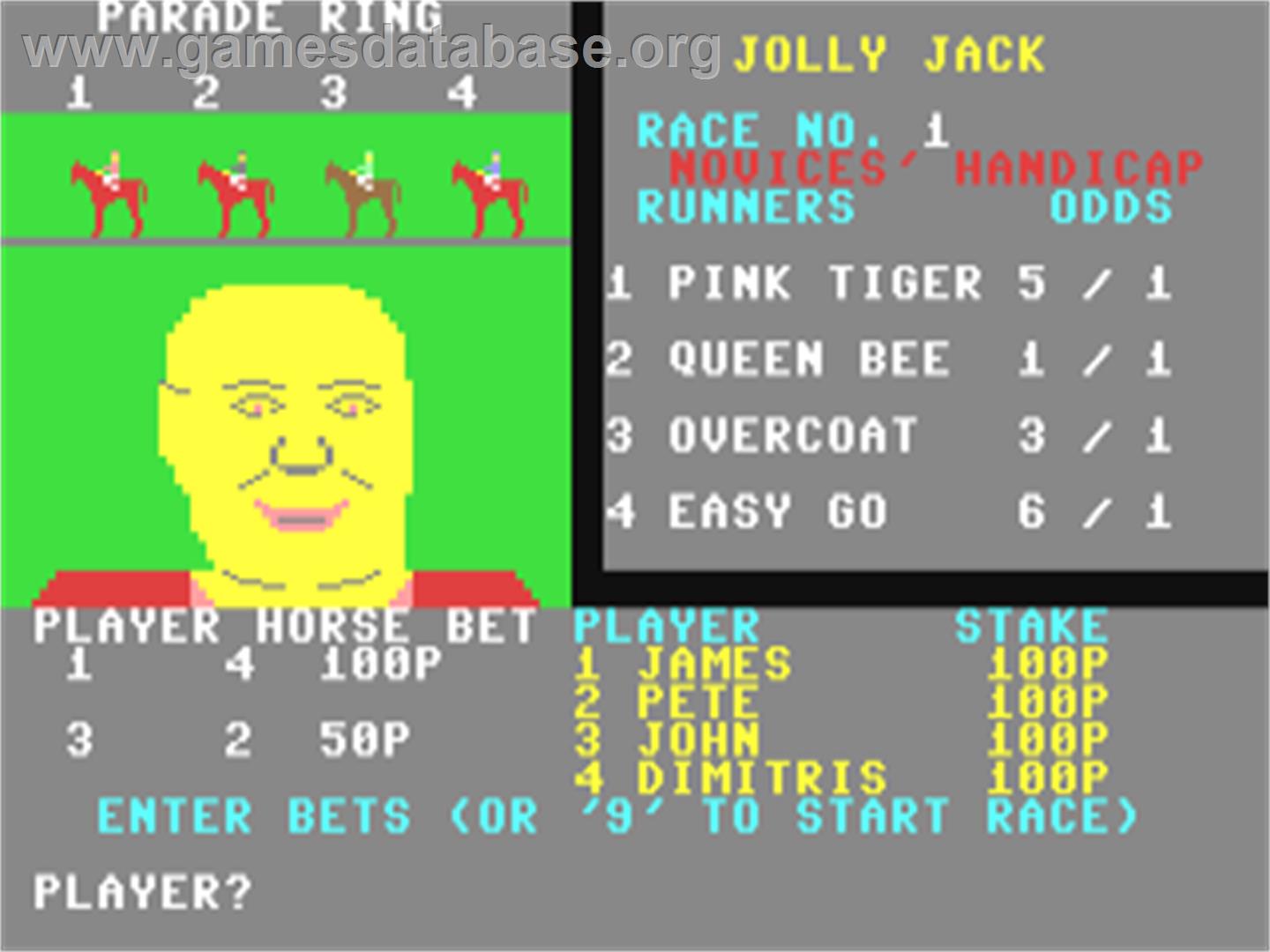 Derby Day (CRL) - Commodore 64 - Artwork - Title Screen