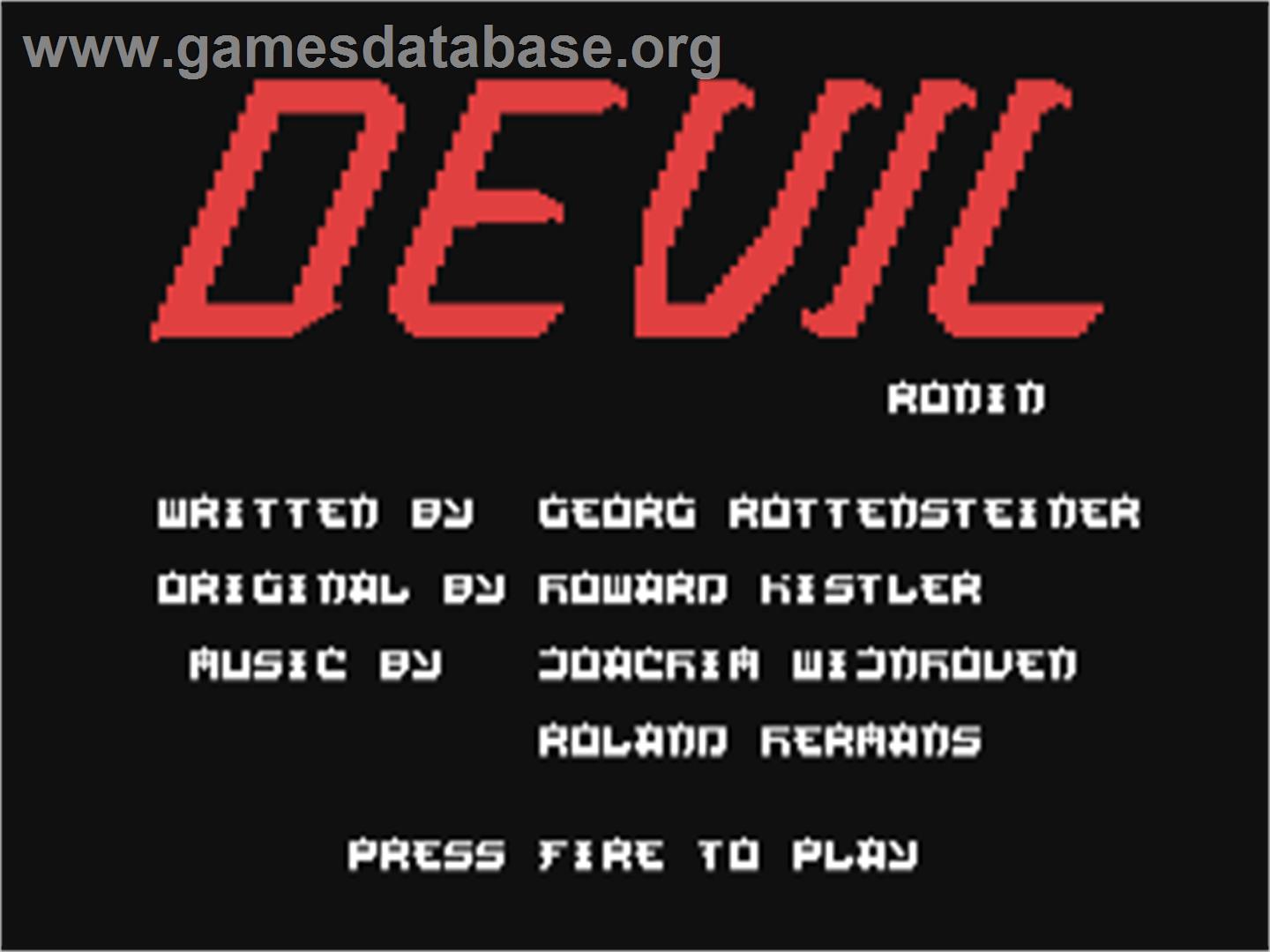 Devil Ronin - Commodore 64 - Artwork - Title Screen