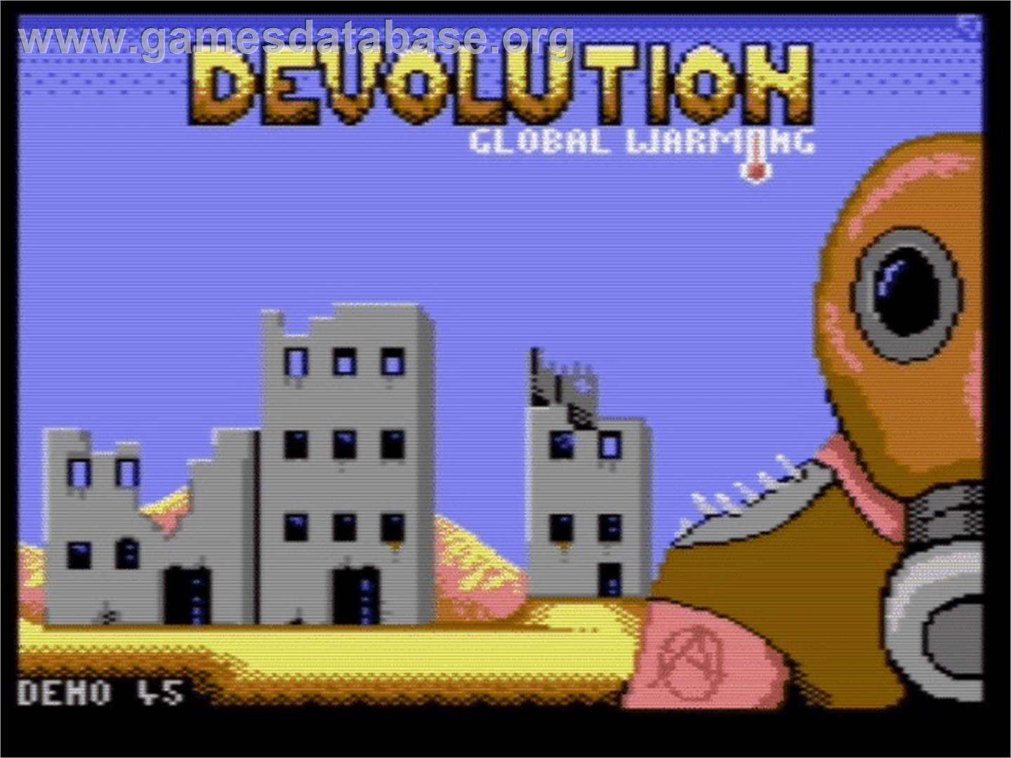 Devolution - Global Warming - Commodore 64 - Artwork - Title Screen
