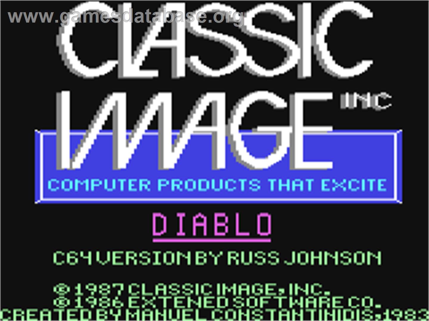 Diablo - Commodore 64 - Artwork - Title Screen