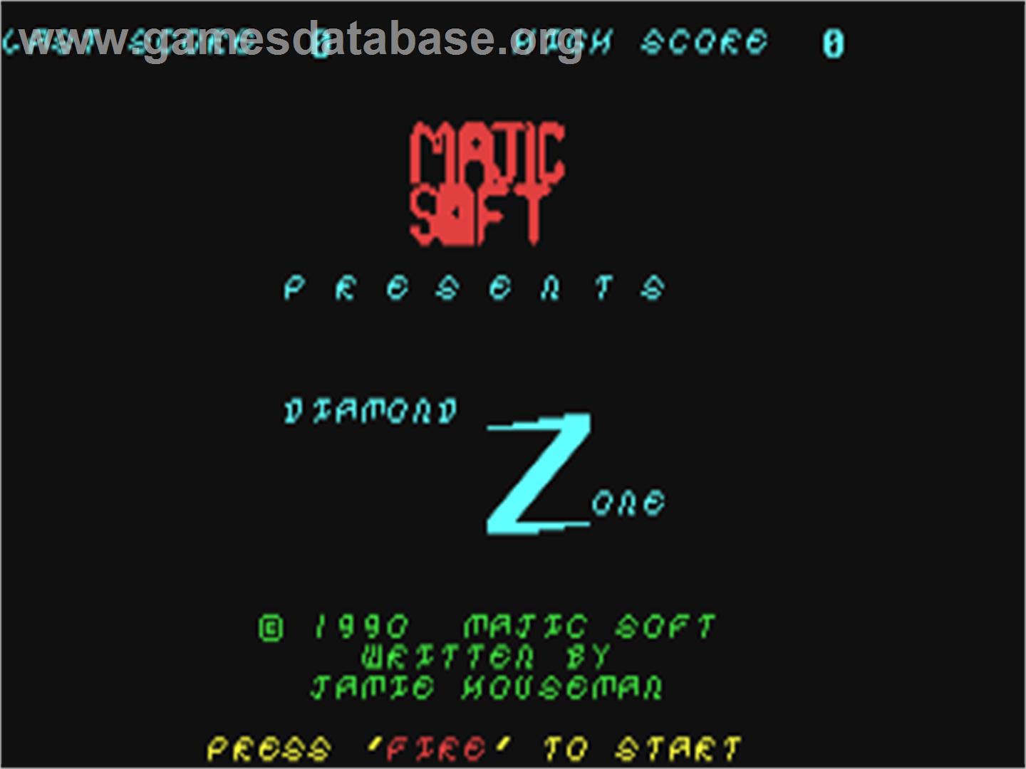 Diamond Zone - Commodore 64 - Artwork - Title Screen