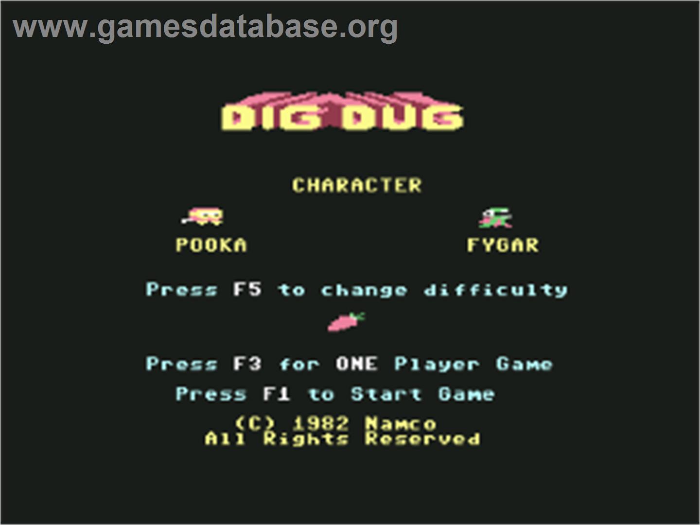 Dig Dug - Commodore 64 - Artwork - Title Screen