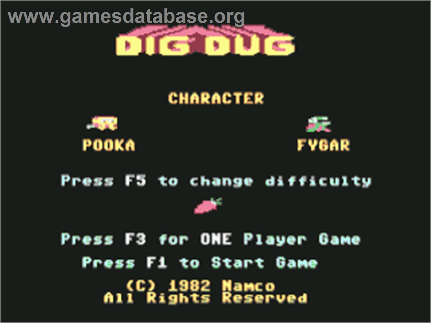 Dig Dug - Commodore 64 - Artwork - Title Screen
