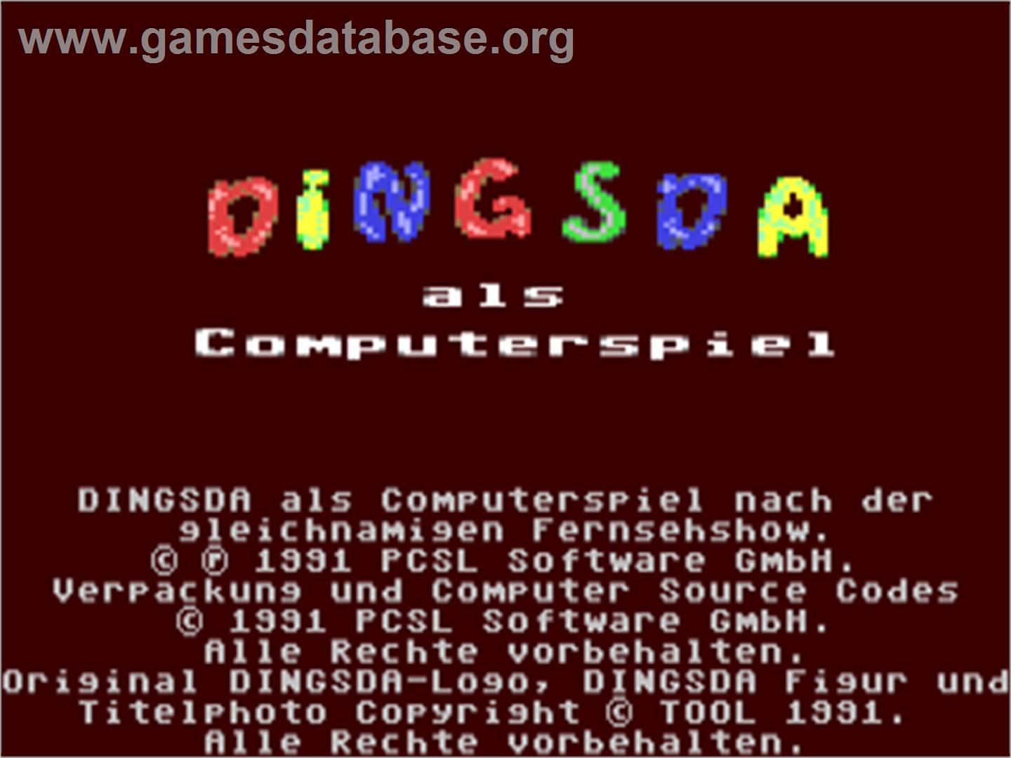 Dingsda - Commodore 64 - Artwork - Title Screen