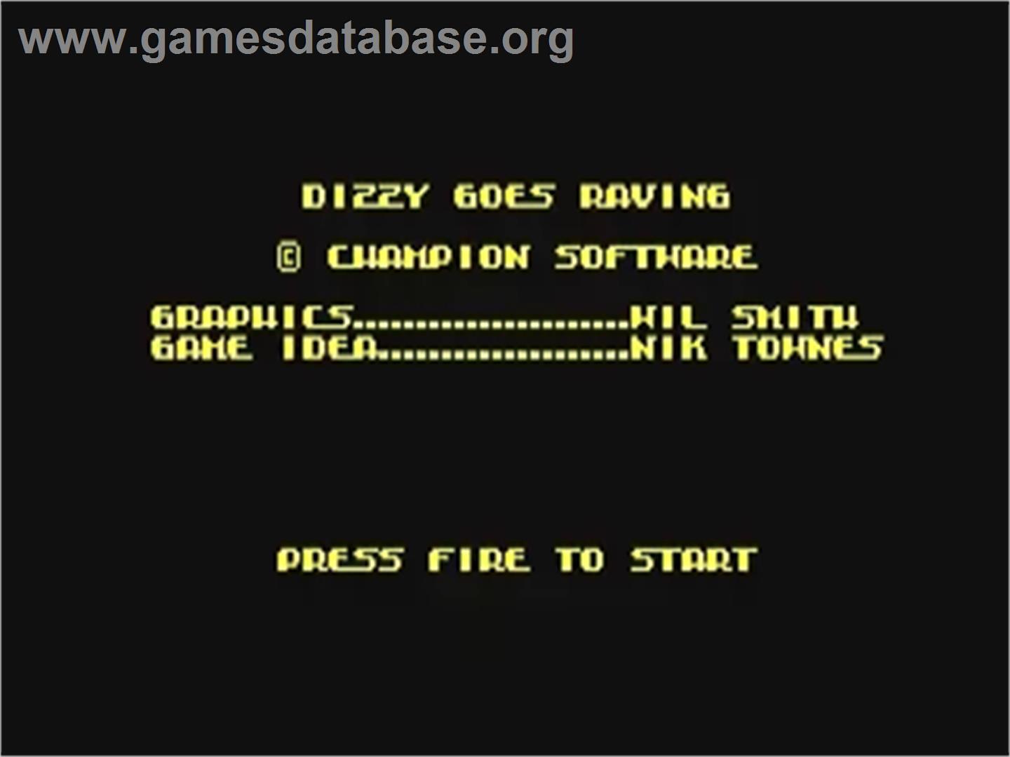 Dizzy Goes Raving - Commodore 64 - Artwork - Title Screen