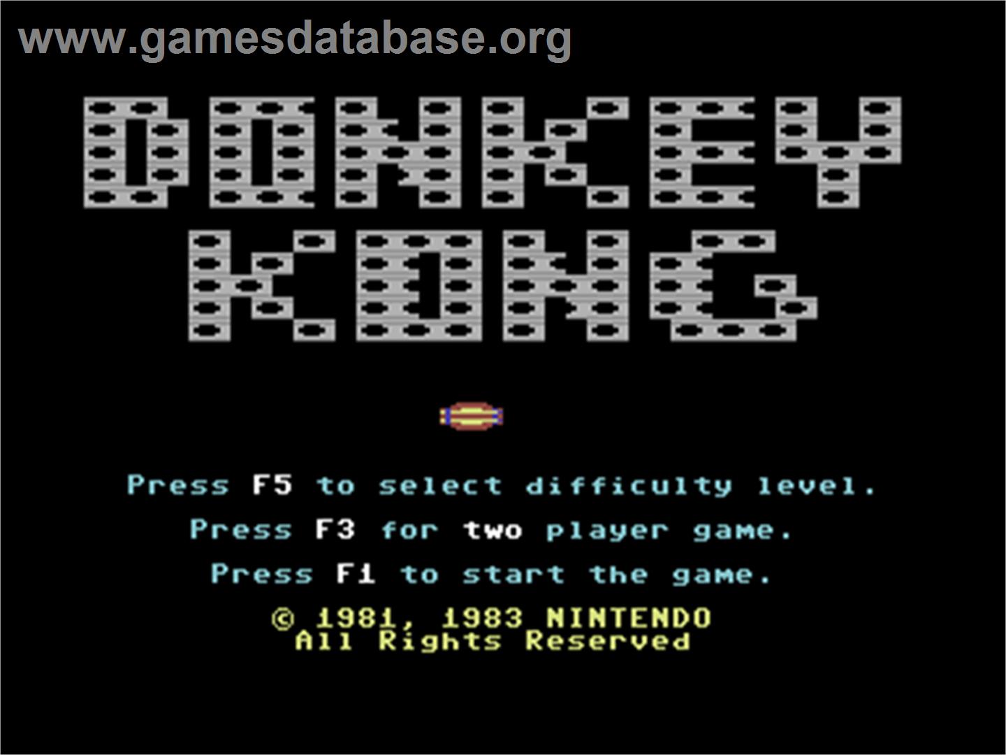 Donkey Kong (Ocean) - Commodore 64 - Artwork - Title Screen