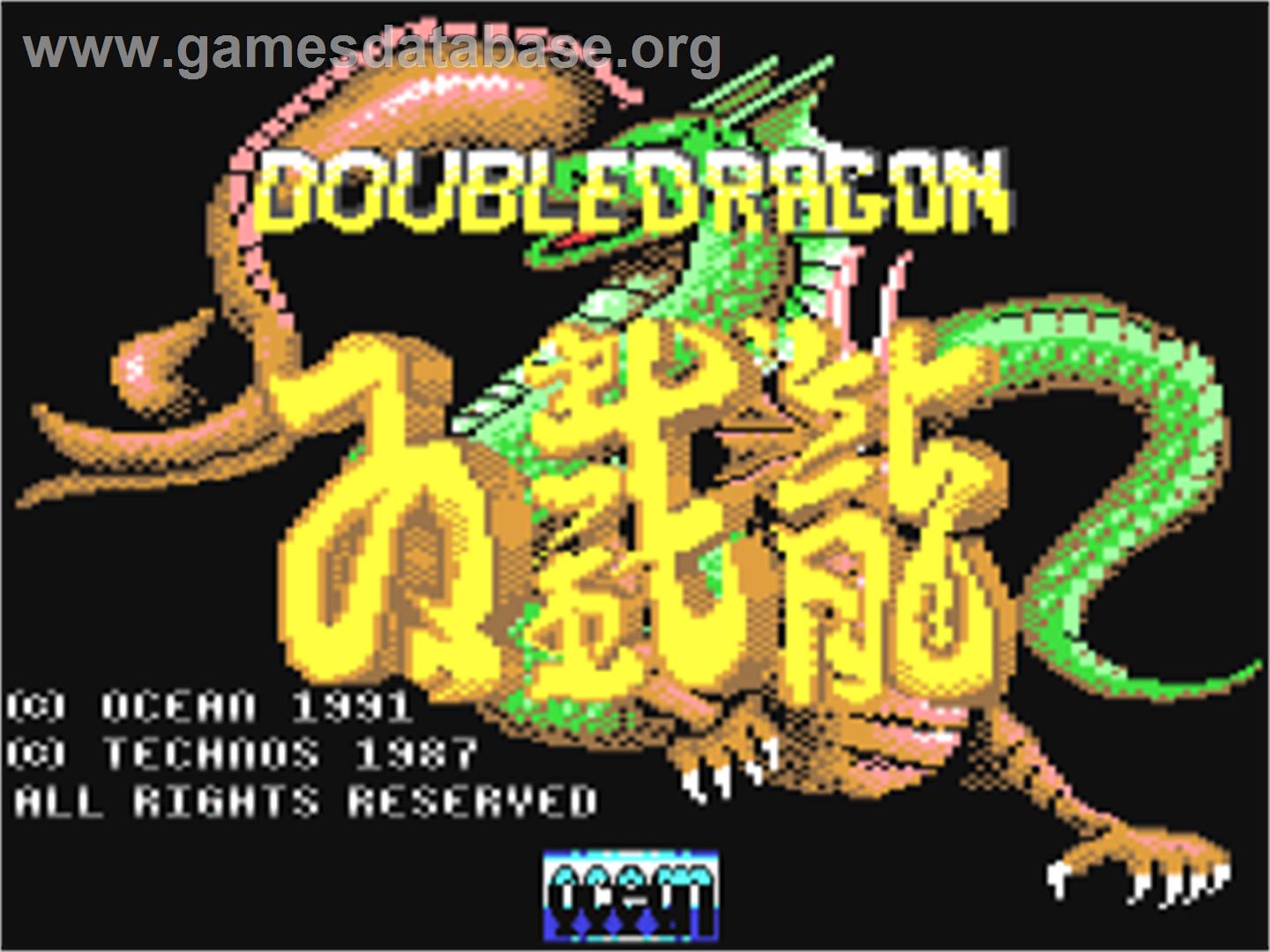 Double Dragon (Ocean) - Commodore 64 - Artwork - Title Screen