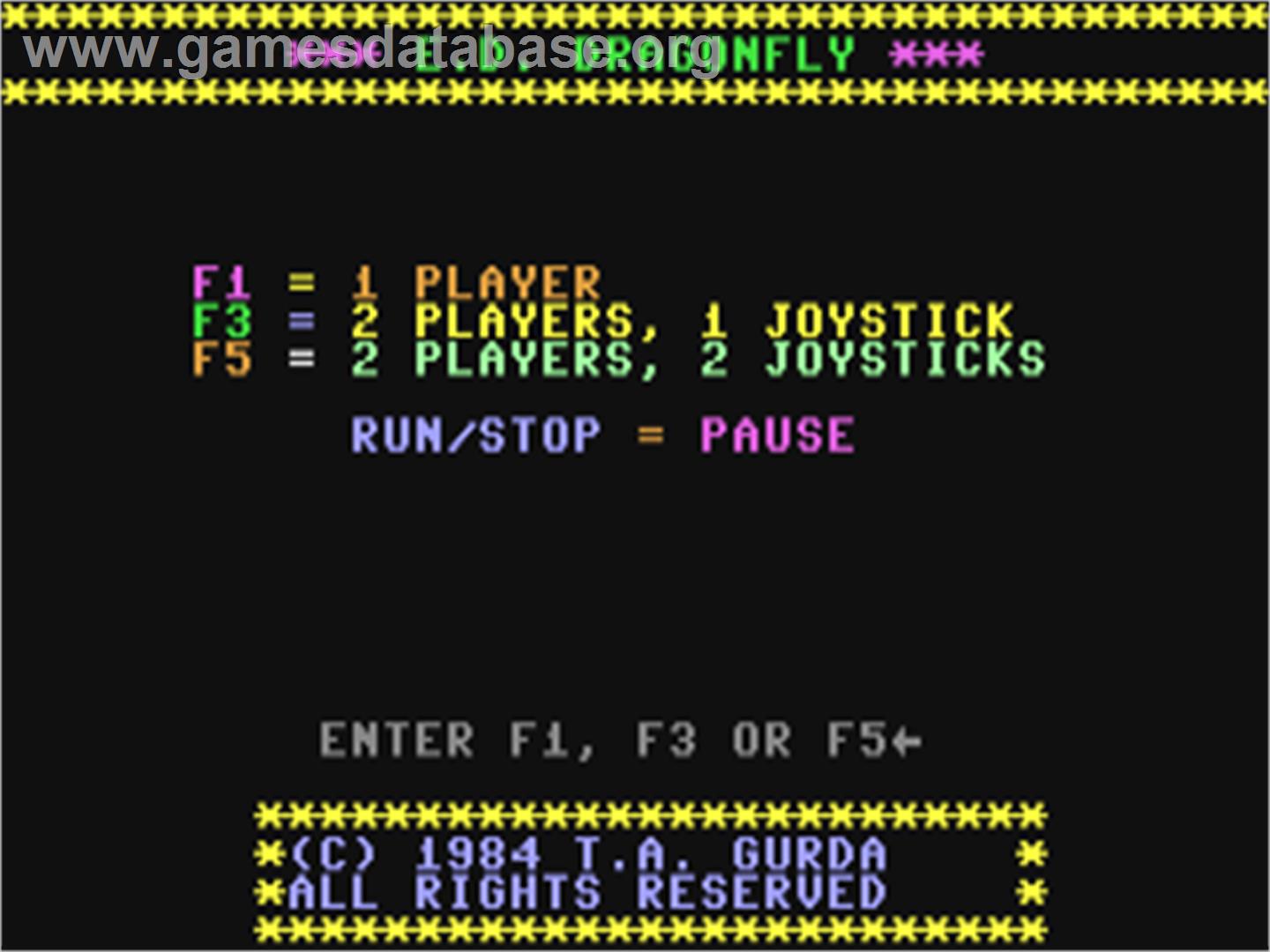 Dragon-fly - Commodore 64 - Artwork - Title Screen