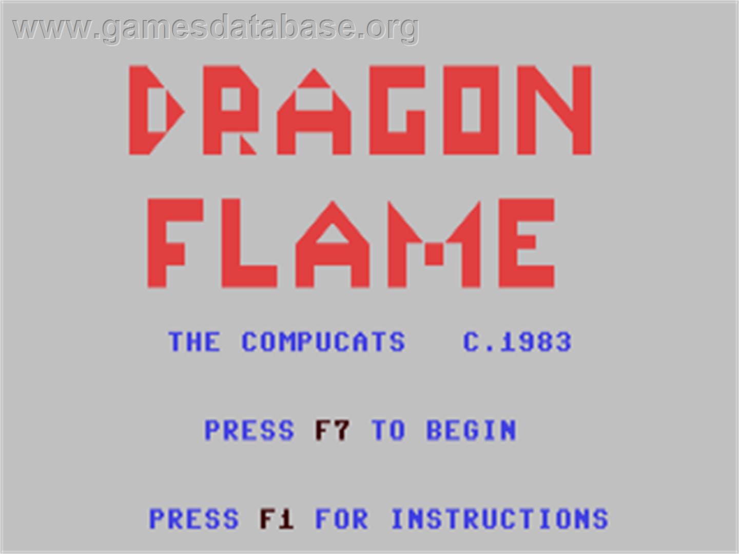 Dragon Flame - Commodore 64 - Artwork - Title Screen