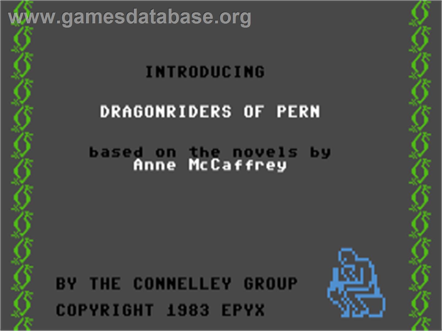 Dragonriders of Pern - Commodore 64 - Artwork - Title Screen