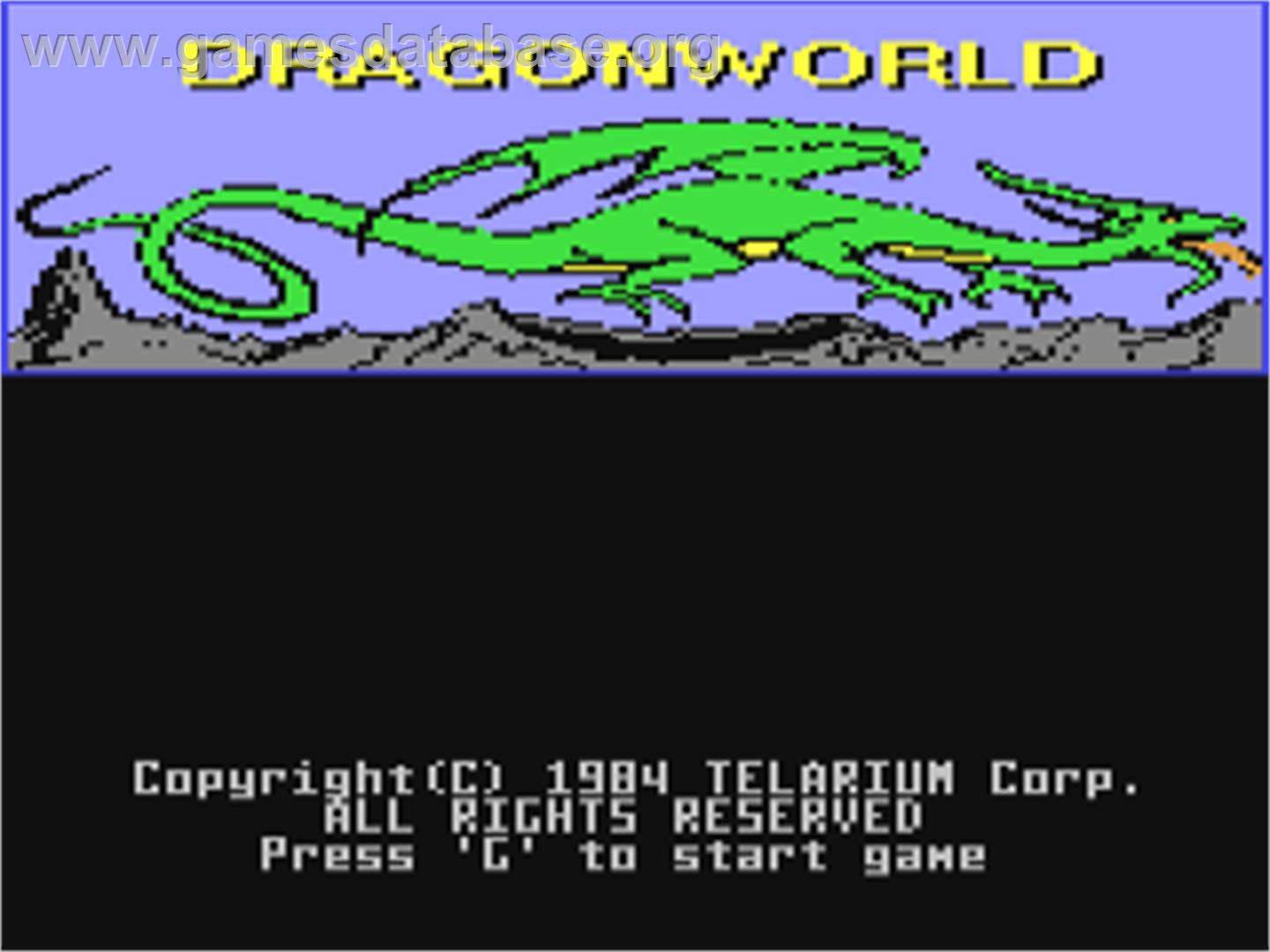 Dragonworld - Commodore 64 - Artwork - Title Screen