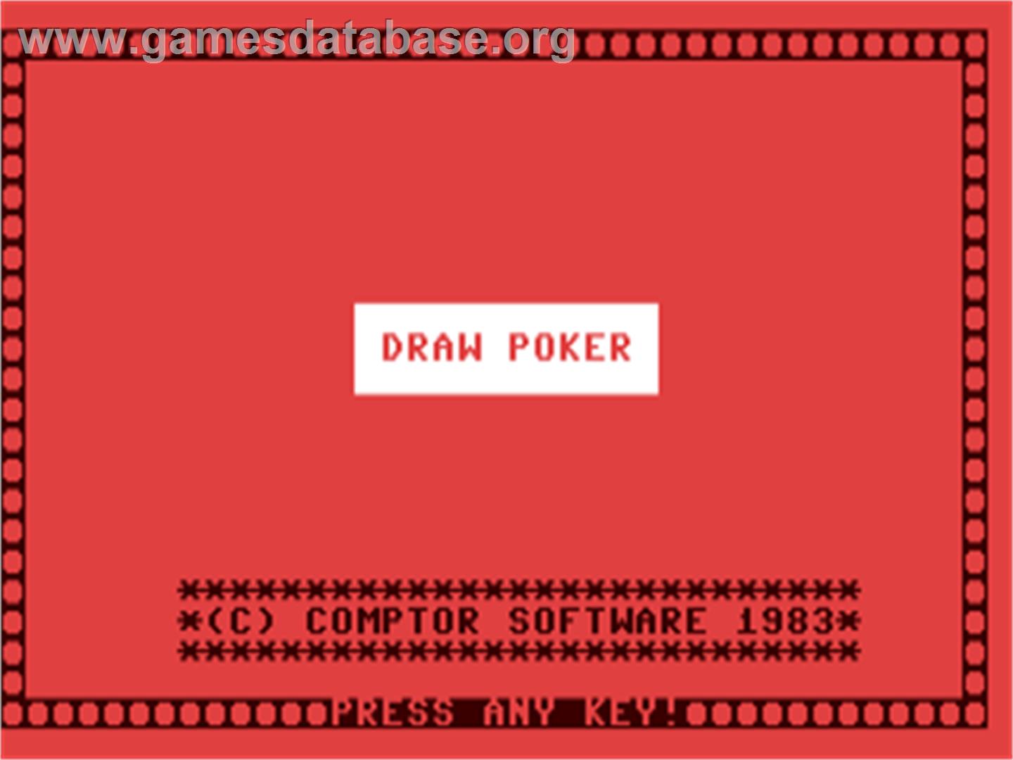 Draw Poker (ShareData) - Commodore 64 - Artwork - Title Screen