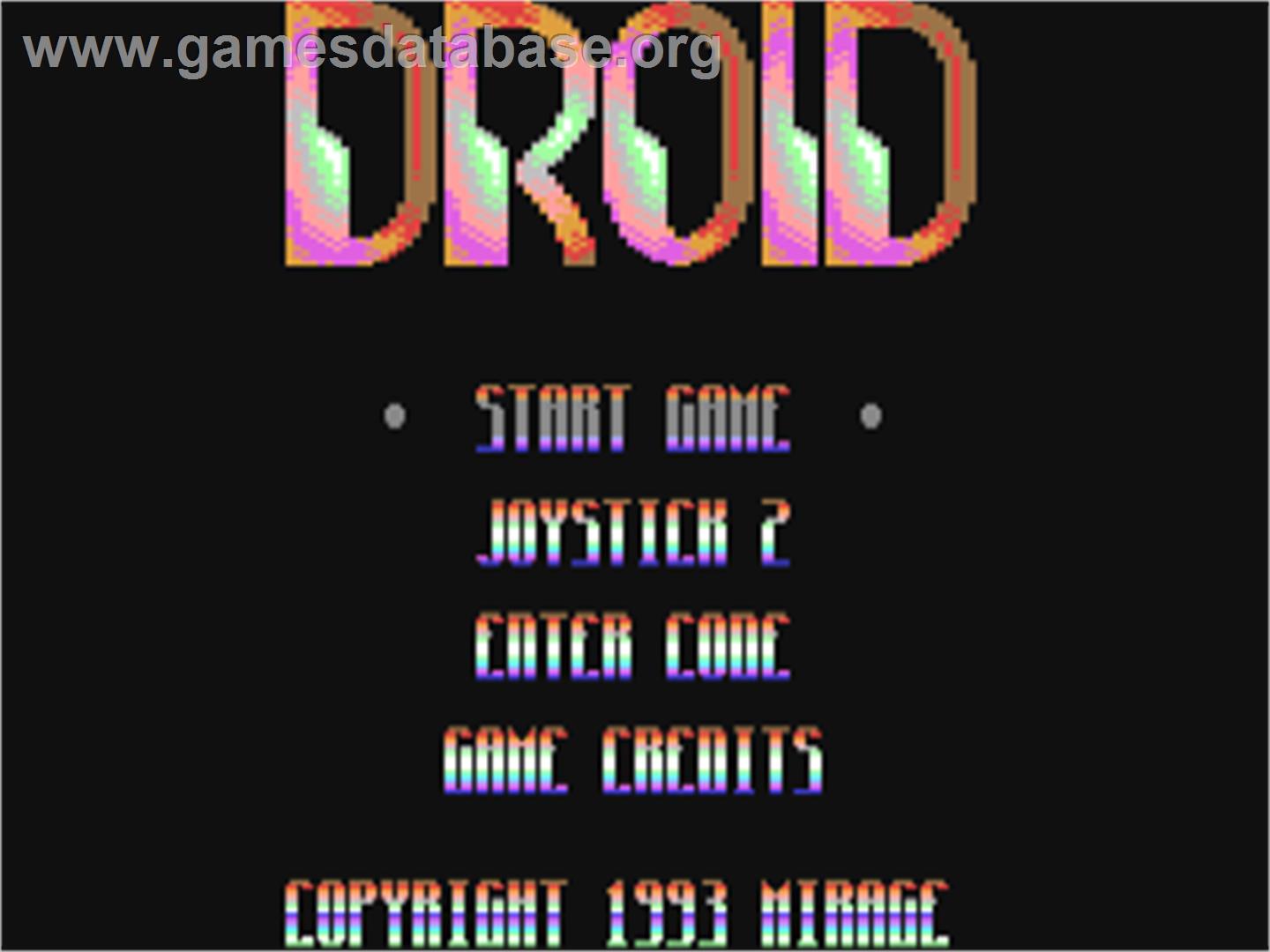 Droid (Mirage) - Commodore 64 - Artwork - Title Screen