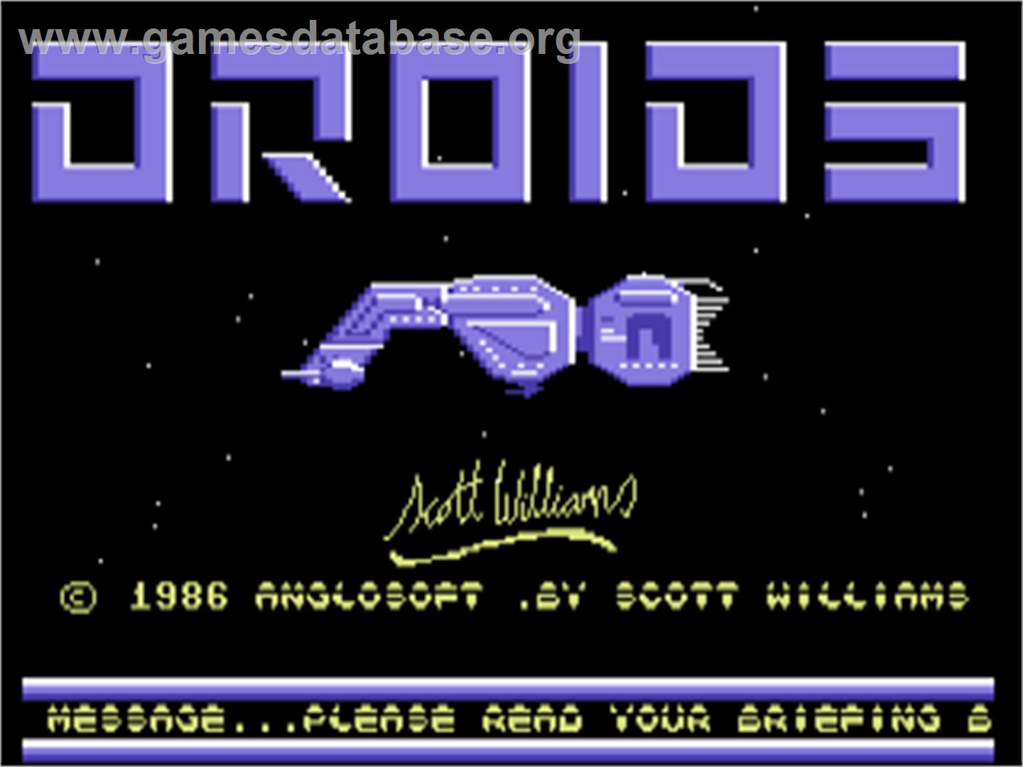 Droids (Anglosoft) - Commodore 64 - Artwork - Title Screen